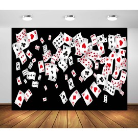 Loccor 5x4ft Fabric Casino Poker Background Playing Cards Photography Background Las Vegas Casino Party Decorations Poker Birthday Party Decor Photo Props