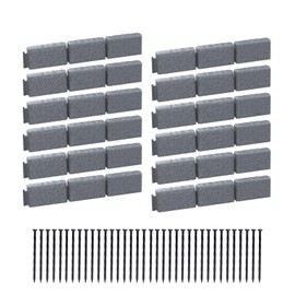 AGTEK Garden Edging 16FT Landscape Edging Kit 2.75 Inch Height Decorative Garden Border No Dig Lawn Border for Yard Flower Bed with 26 Stakes, Grey
