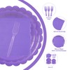 96PCS Lavender Paper Plates and Napkins, 24 Guest Light Purple
