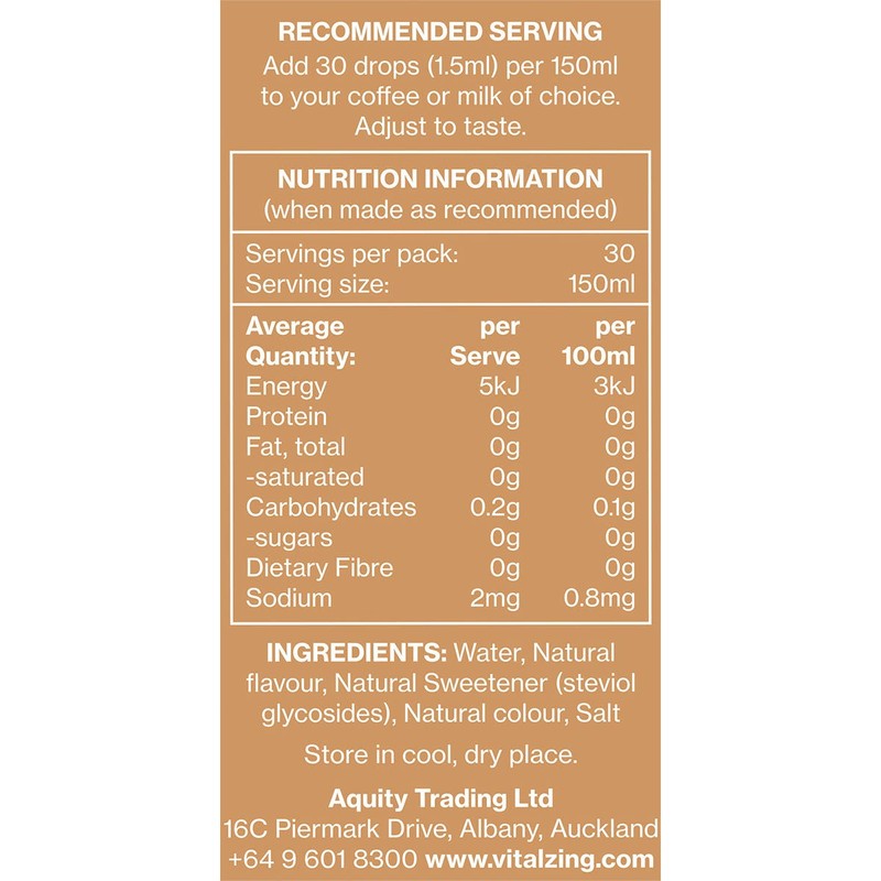 Vital Zing Café Drops Caramel 40ml