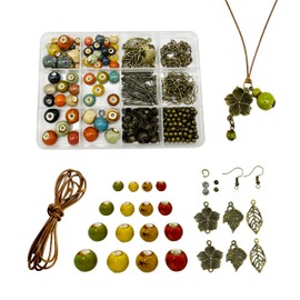 392 Pieces Jewellery Making Kits Mixed Round Ceramic Beads Alloy Charms for Bracelets Necklaces Earrings Making Craft Accessories with 5 Metre Cords