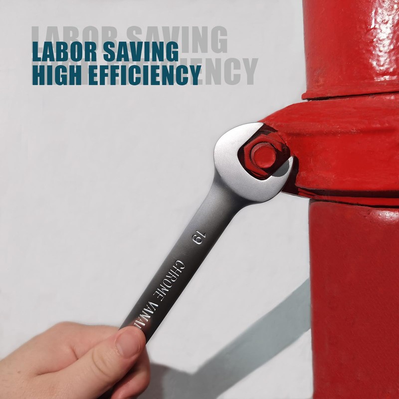 DAKCOS Fixed Head Ratchet Spanner 12mm Ratcheting Combination Wrench Chrome