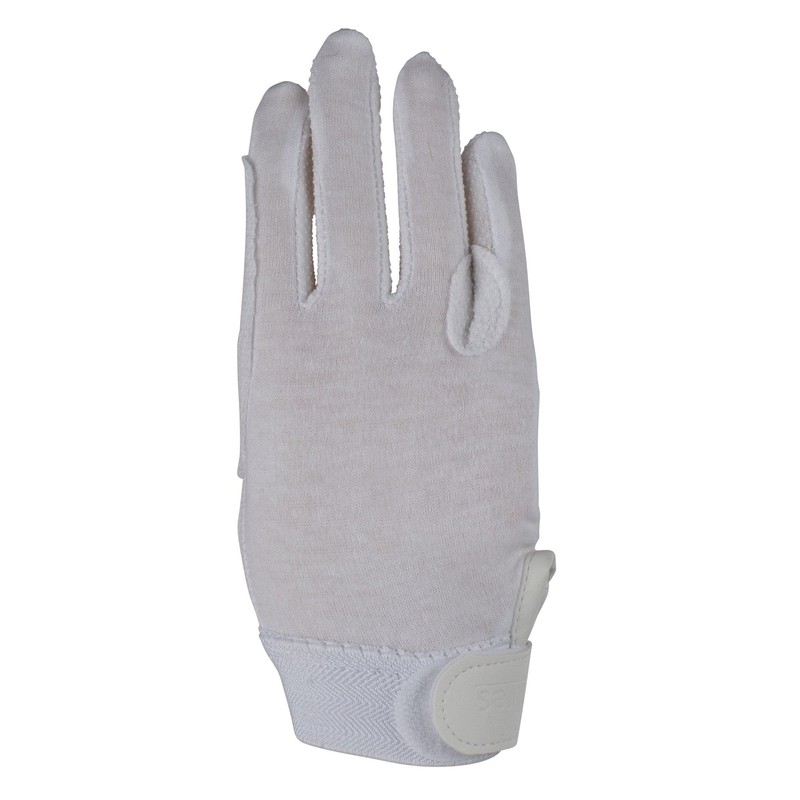 Shires Newbury Childs Kids Cotton Gloves - White: Large