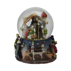 Northlight 5.75" Nativity Manger Scene Religious Christmas Musical Snow Globe