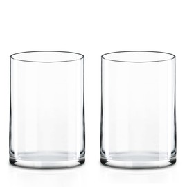 CYS Excel 2 PCS Clear Glass Cylinder Vase (D:5" H:7") | Multiple Size Choices Glass Flower Vase Centerpieces | Hurricane Floating Candle Holder Vase