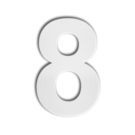 QT Modern House Number - EXTRA LARGE 10 Inch - Brushed Stainless Steel (Number 8 Eight), Floating Appearance, Easy to install and made of solid 304