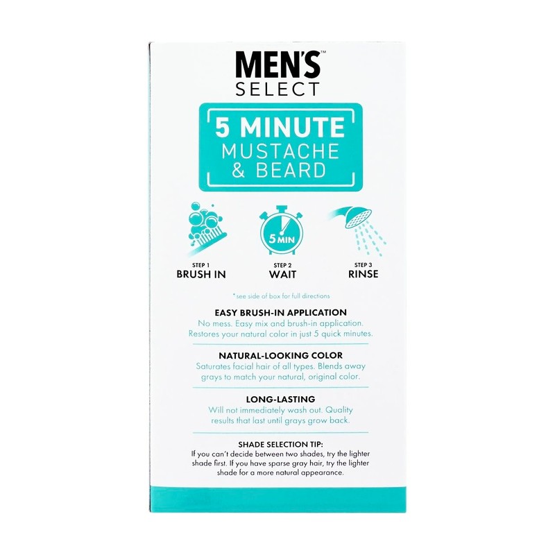 Men's Select 5 Minute Mustache & Beard Dark Brown Brush-In