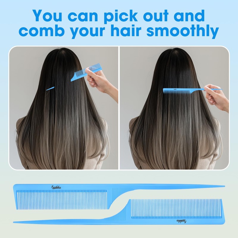 Rat Tail Comb Parting Comb：2Pcs Rat Tail Combs for Women，Fine