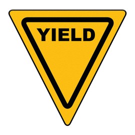 Yield Floor Decals Black Yellow Anti-Slip Triangle Shape A Business Industrial Signs Stickers 24Inches Longer Side