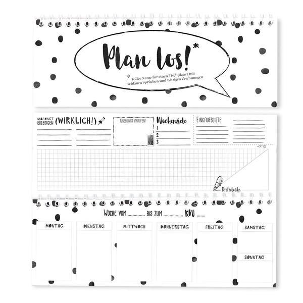 Desktop calendar weekly calendar in landscape format, without fixed date/calendar,