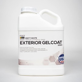 FGCI - 1 Gallon Marine Grade Gel Coat for Boat Building, RV Gel Coat, Restoration, Carbon Fiber Gel Coat, Fiberglass Repair, Patching, and Repair kit (Misty White)