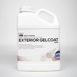 FGCI - 1 Gallon Marine Grade Gel Coat for Boat Building, RV Gel Coat, Restoration, Carbon Fiber Gel Coat, Fiberglass Repair, Patching, and Repair kit (Misty White)