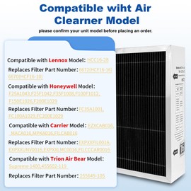 6672 16x25x5 MERV 16 Furnace Air Filter Compatible with Lennox 6672 Healthy Climate Carbon for Furnace HVAC System, Part Number HCF16-16, 2 Pack