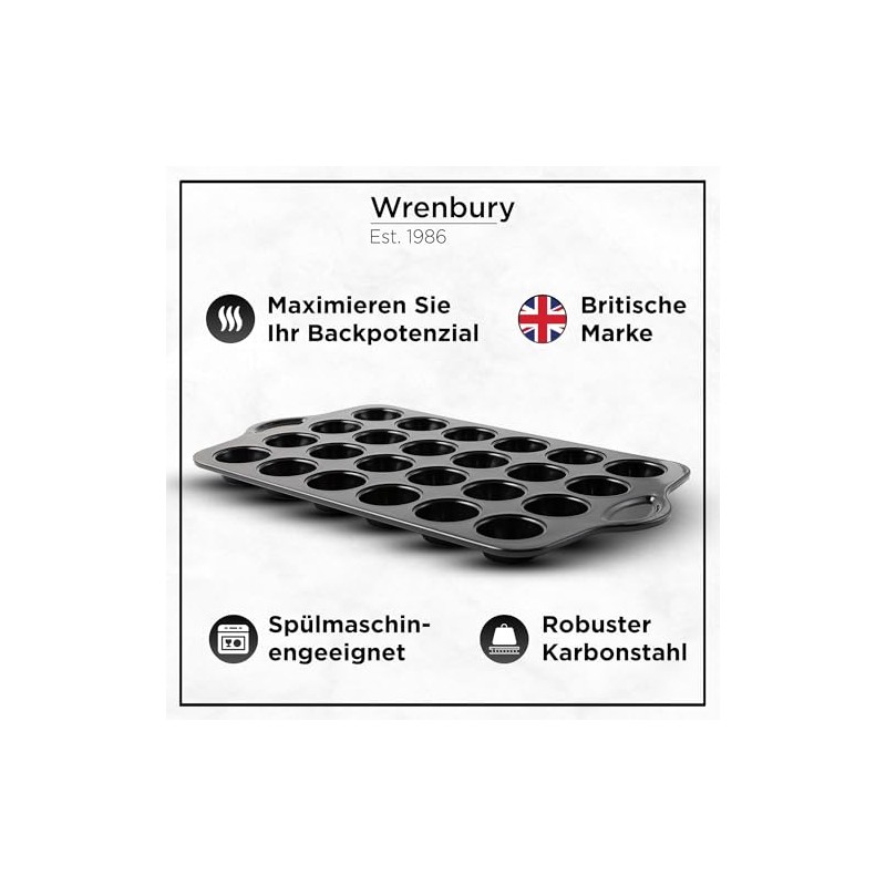 Wrenbury Mini Muffin Mould for 24 Mini Muffins - Non-Stick
