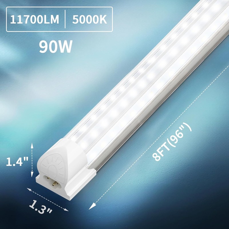 SHOPLED LED Shop Light 8FT, 90W 11700 LM 5000K Daylight
