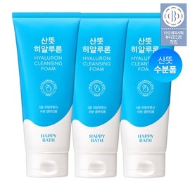 Happy Bath Hyaluronic Cleansing Foam 200g 3-pack - 02 Moisturizing Cleansing Foam 200g 3 pcs / 해피바스 히알루론 클렌징 폼 200g 3입 - 02 촉촉 클렌징 폼 200g 3개