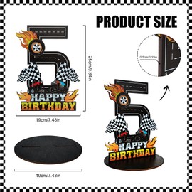 Truck 5th Birthday Number Sign Centerpiece, Monster Theme Truck 5th Birthday Party Supplies Wooden 5th Table Decoration Photo Props for Monster Truck 5th Birthday Decorations (5th)