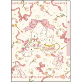 Takei Miki [Pocket File] A5 Clear File 3 Pockets/Elegant Rabbit Animal