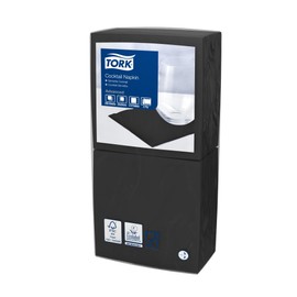 Tork Cocktail Napkins 2 Ply 4 Fold Black (Pack of 200) 477829