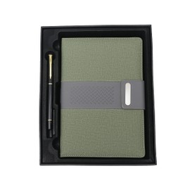 CMY Executive Classic Leather A5 Notebook with Pen Vintage Travel Notebook and Pen Journal Diary Business Daily Ideas Notepad Christmas Birthday Gift Set for Girls Women Mum Dad (GREEN)