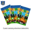 3 Pieces Camping Tablecloth Camping Party Table Cover Adventure Tablecloth