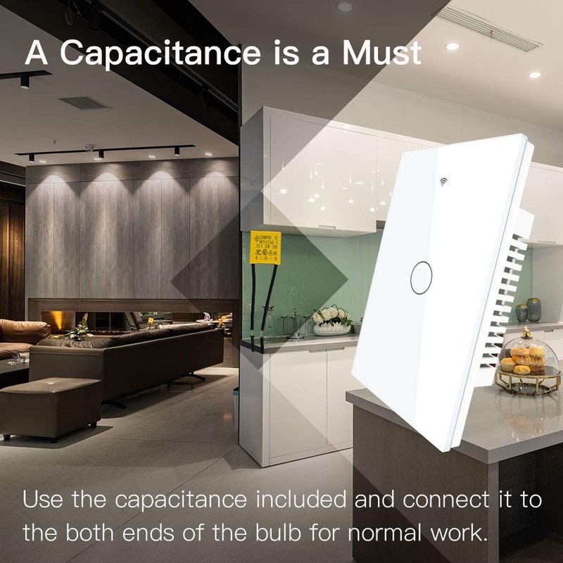 MoesGo 2nd Generation WiFi RF433 Smart Touch Wall Single Fire