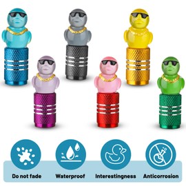 Funny Duck Sunglasses Tire Valve Caps for Car/SUV/Truck – Waterproof Wheel Accessories That Add a Splash of Humor to Your Ride(4PCSRed)
