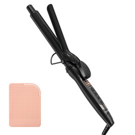 Ryanboo Hair Iron, 25mm/1.00 inch Curling Iron, 5 Temperature Settings, Professional Classic Curls for All Hair Types, Max 430℉, Suitable for Worldwide Voltage (Black)