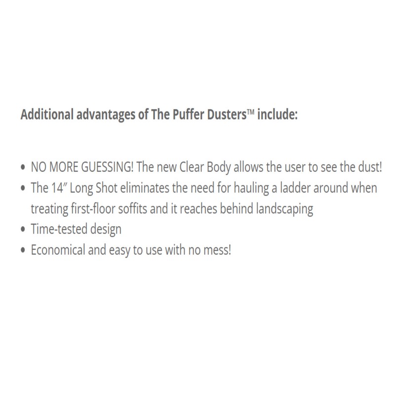 Executive Pest Control The Clear Puffer Dusters 5' Standard Dust