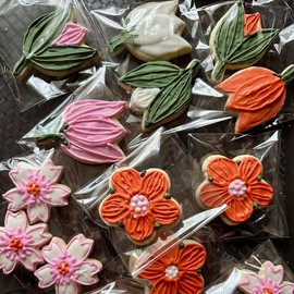 Homemade Gluten Free Floral Cookies Flowers Birthday Gift Decorated Royal Icing Custom!!