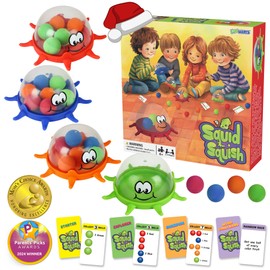 Funwares Colorful Squid Squish: Fast-Paced Floor Game for Kids, Interactive Learning, Hand-Eye Coordination, Counting and Color Game, Active Play, 2-4 Players, Ages 4-8
