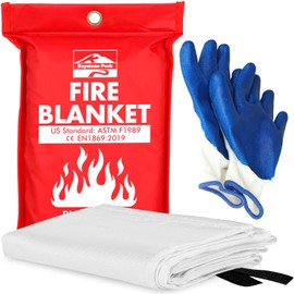 Keystone Peak KP Emergency Fire Blanket – 1 Pack 40” x 40” – Fire Suppression Blanket for Kitchen, Home & Emergency Use