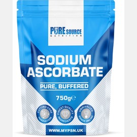 Pure Source Nutrition Pure Sodium Ascorbate Food Buffered Vitamin C L Ascorbic Acid Powder Food Grade 750g Vegan Supplements