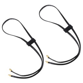 sourcing map PU Leather Drawstring, 2Pcs 85.5cm/33.7" Detachable Pull String Purse Strap Bunches Pocket Accessories for Bucket Bag Shoulder Bag (Black)