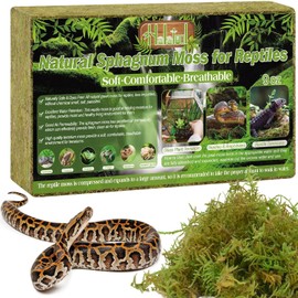 Halatool 9OZ Natural Sphagnum Moss for Reptiles- 14QT Green Moss for Terrarium Plants Long Fiber Reptile Moss for Leopard Gecko Snake Hamsters Tortoises Frogs Lizards Salamanders