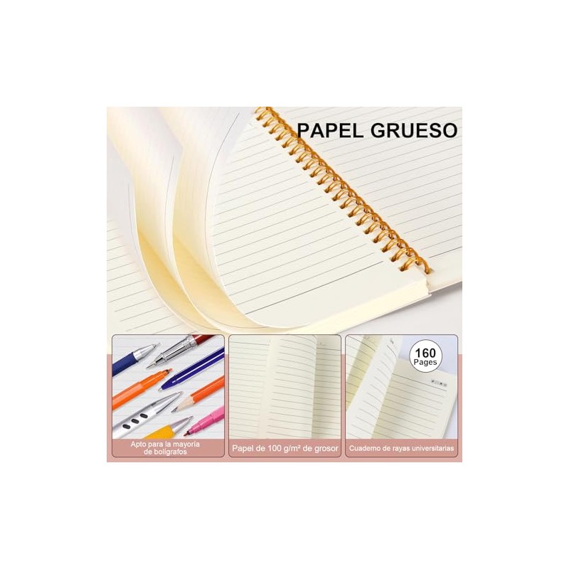 4 Pieces Cuadernos De Espiral, Libreta De Notas A5, Cuaderno