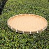 GANAZONO Bamboo Woven Tray Flat Wicker Basket Round Fruit Basket