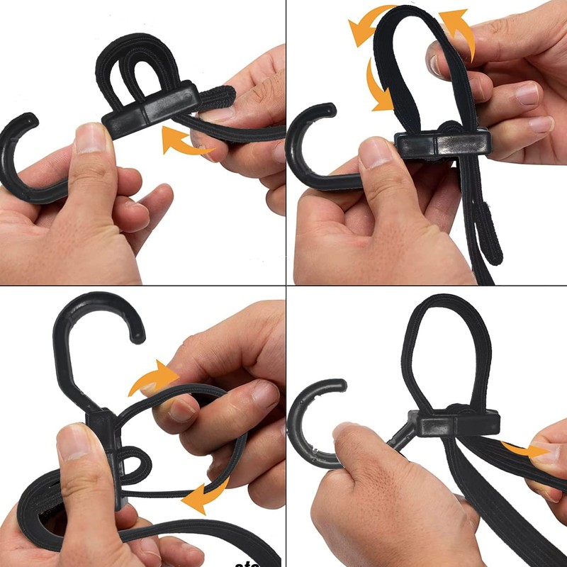 MARRTEUM 40 Inch Flat Adjustable Bungee Cords with Hooks Heavy