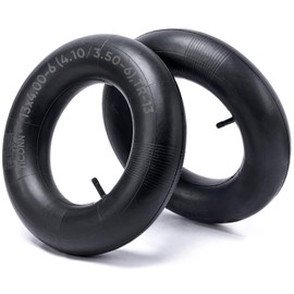 TICONN 13x4.00-6, 4.10/3.50-6 Tire Inner Tube, 2 Pack Inner Tire Tube for Wheelbarrow Tires, Replacement Tube with TR-13 Straight Valve Stem for Wheelbarrows, Lawn Mowers, Hand Trucks