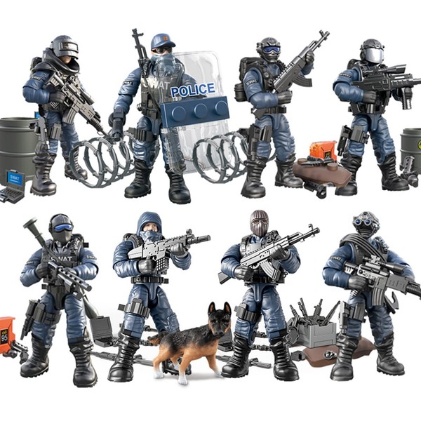 MEIEST SWAT Model Equipment Assembly Building Block Toy,8 PCS City