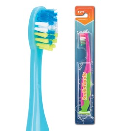 Practicon SmileGoods Y252 Child Toothbrush, Easy Grip, Suction Cup, Individually Packaged Toothbrushes, Assorted Colors, Pack of 72