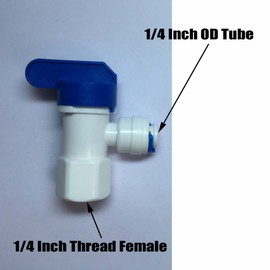 Malida 1/4 Inch Tank Ball Valve Water Purifiers Tube Quick Connector Fittings Set of 5 (1/4" tank valve)