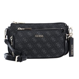 GUESS Women's Shoulder Bag Arie Double Pouch Crossbody Coal, Charbon, crossbody