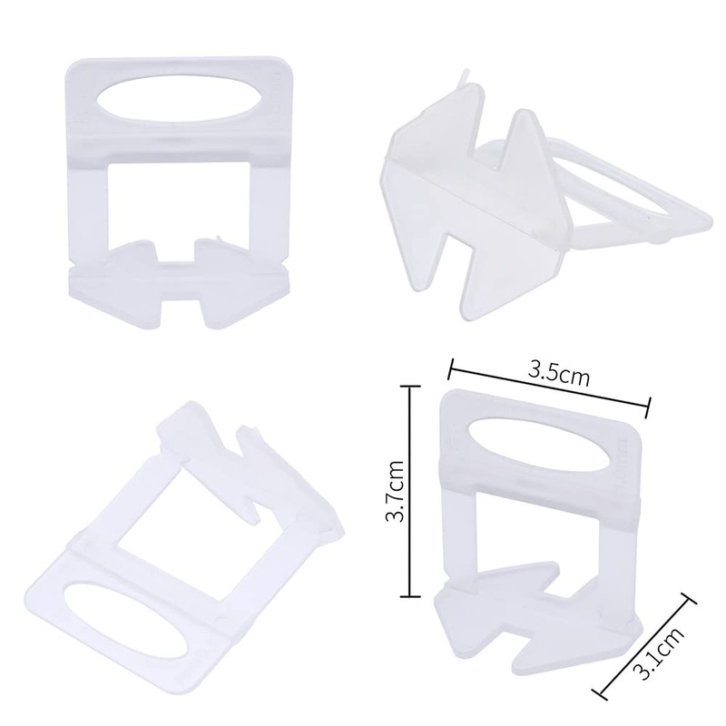 Eowppue Tile Levelling Clips 1 mm 200 Pieces Tile Levelling