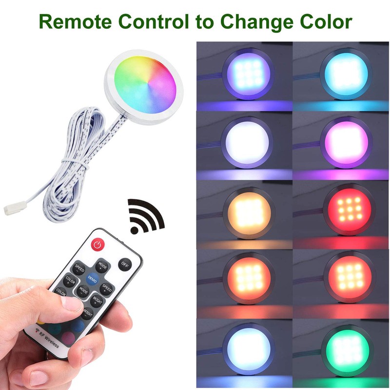 AIBOO RGB LED Cabinet Lighting Set of 6, 12 V