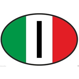 I Italy Country Code Oval with Italian Flag Bumper Sticker