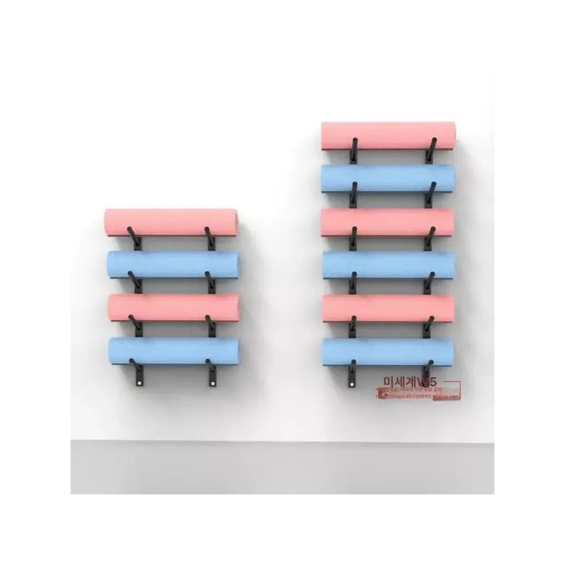 Brandless 벽걸이 폼롤러 거치대 학원 요가 매트 헬스장 [블랙플래그십높이 90CM]