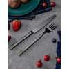 Black Silverware Set for 8 Modern Square Flatware Set Stainless