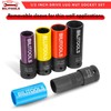BILITOOLS 1/2 inch Drive Impact Lug Nut Socket Set, 15