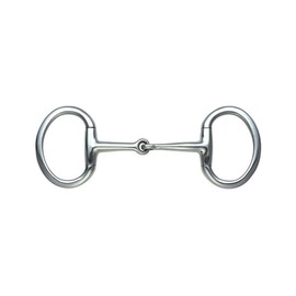 SagaSave Stainless Steel Pony Dedicated Snaffle Bit Horse Ring Hollow Jointed Mouth Loose Oval Ring Horse Bit for Equestrian Supplies